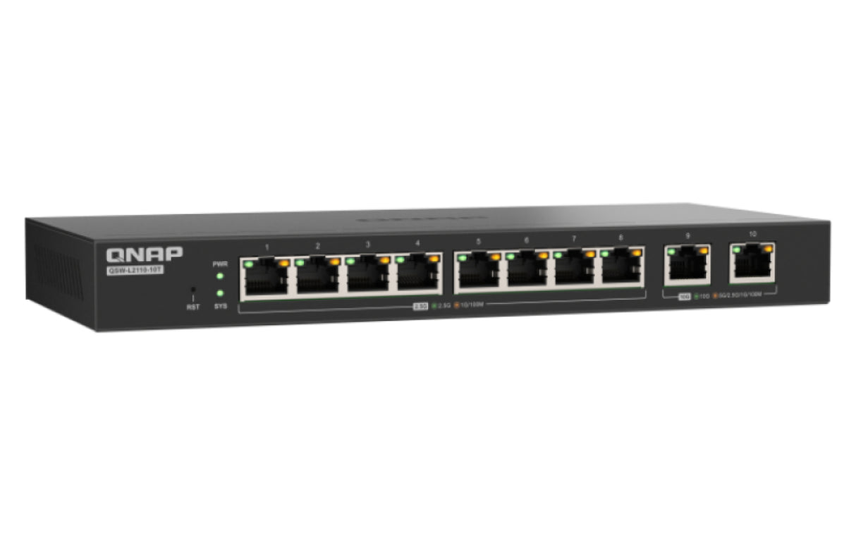 QNAP QSW-L2110-10T network switch Managed Desktop Black