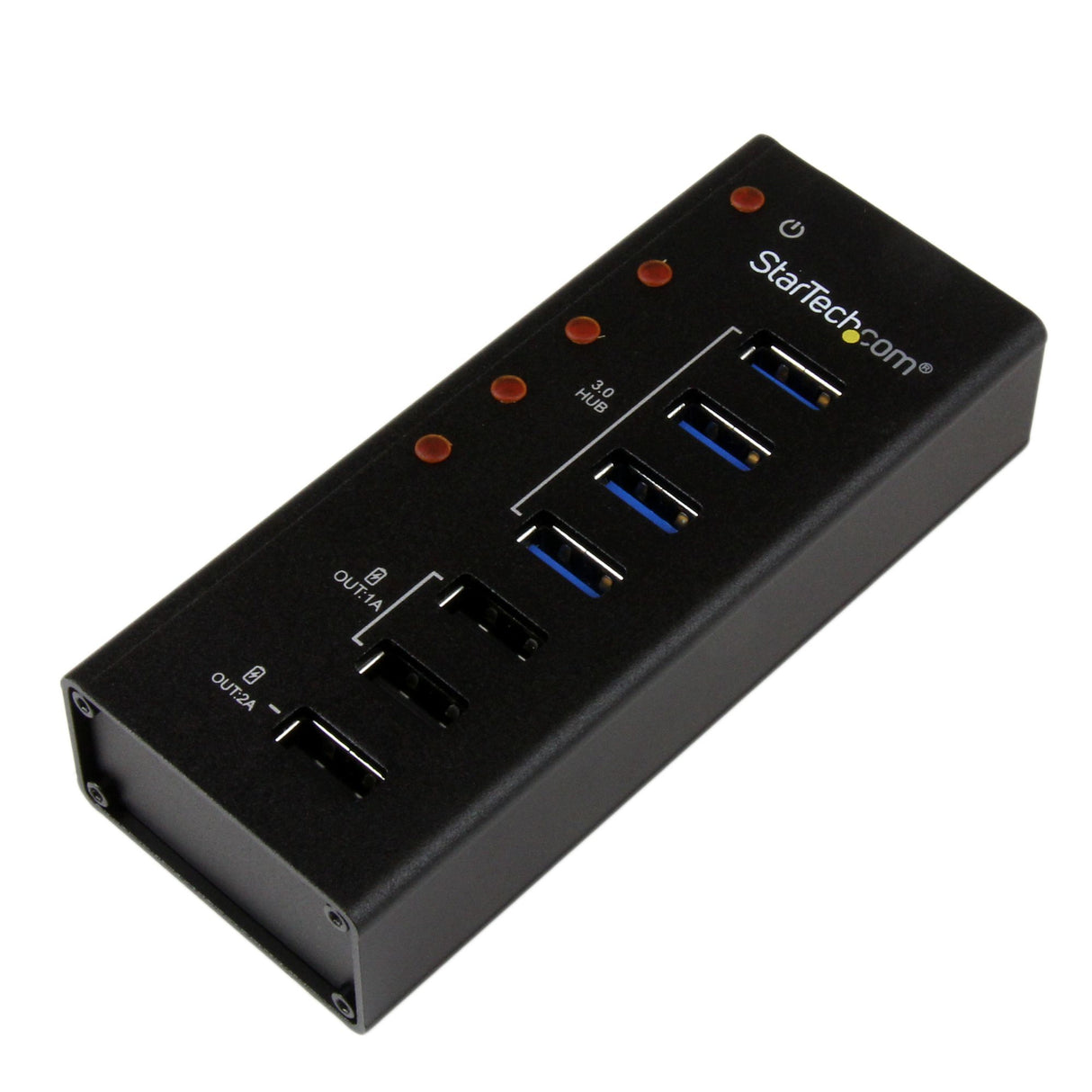 StarTech.com 4 Port USB 3.0 Hub (5Gbps) plus 3 Dedicated USB Charging Ports (2 x 1A & 1 x 2A) - Wall Mountable Metal Enclosure