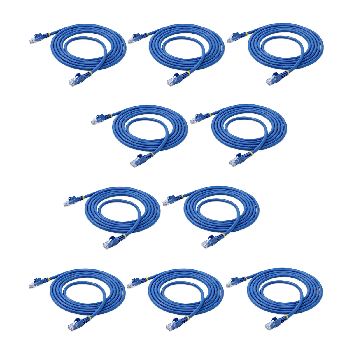StarTech.com 7 ft. CAT6 Ethernet cable - 10 Pack - Blue CAT6 Patch Cord - Snagless RJ45 Connectors - 24 AWG Copper Wire – UTP Ethernet Cable