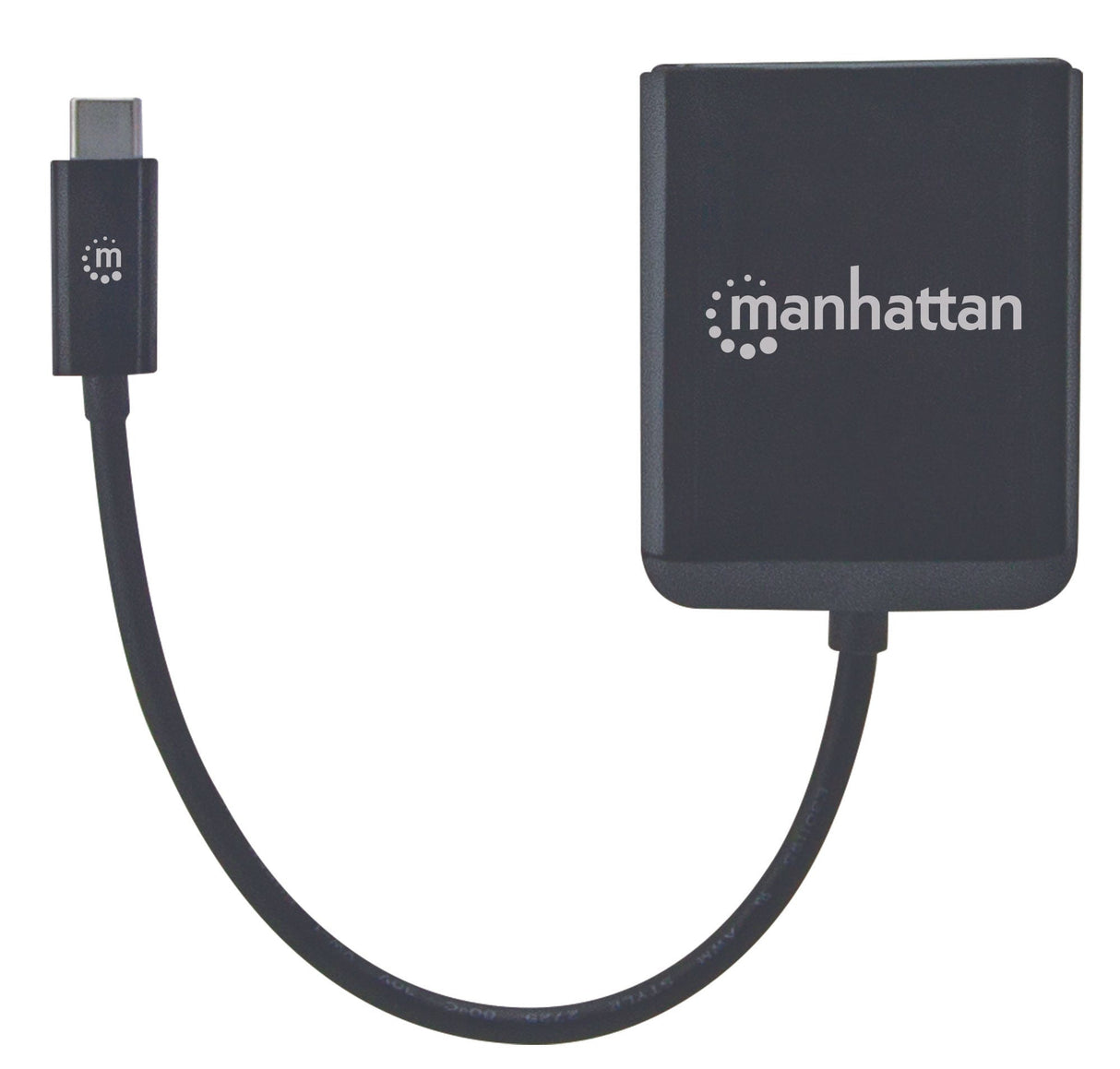 Manhattan USB-C to Dual DisplayPort 1.2 Adapter Cable, 4K@30Hz, 19.5cm, Male to Females, USB-C to 2x DisplayPorts, MST Hub, Mirror, Black, Three Year Warranty, Blister