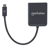 Manhattan USB-C to Dual DisplayPort 1.2 Adapter Cable, 4K@30Hz, 19.5cm, Male to Females, USB-C to 2x DisplayPorts, MST Hub, Mirror, Black, Three Year Warranty, Blister