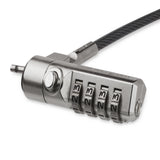 StarTech.com 6.6ft (2m) Laptop Cable Lock - 4 Digit Combination Laptop/Desktop Security Cable Lock for K-Slot Devices/Computers/Monitors - Portable Anti-Theft Vinyl Coated Steel Cable Lock - TAA