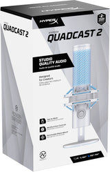 HyperX QuadCast 2 - USB Microphone (Frost) Gray Table microphone