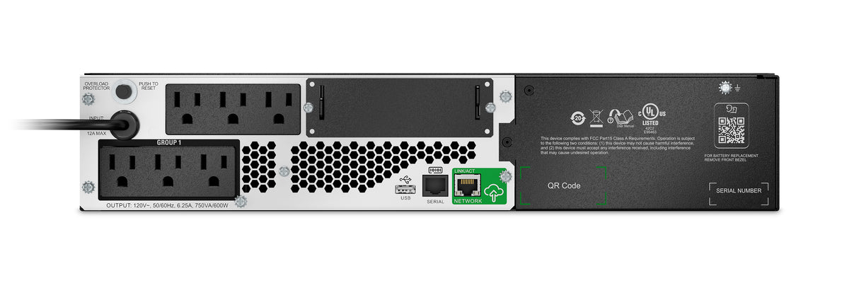 APC SMTL750RM2UC uninterruptible power supply (UPS) Line-Interactive 0.75 kVA 600 W 6 AC outlet(s)