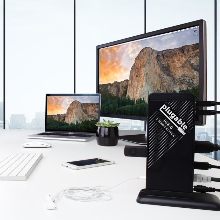 Plugable Technologies UD-CA1A laptop dock/port replicator Docking USB 3.2 Gen 1 (3.1 Gen 1) Type-C Black