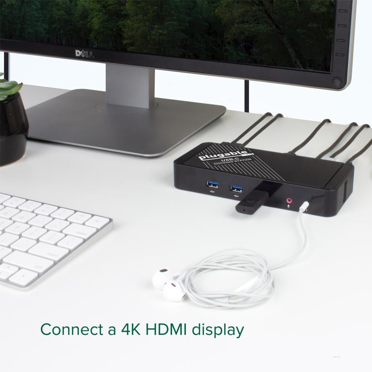 Plugable Technologies UD-CA1A laptop dock/port replicator Docking USB 3.2 Gen 1 (3.1 Gen 1) Type-C Black