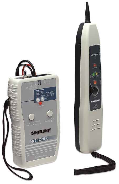 Intellinet Net Toner and Probe Kit, Tone Generator, Tests datacom, telecom, security, video, and audio networks, Two position switch for single or multi-tone signal, Carry pouch