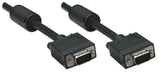 Manhattan VGA Monitor Cable (with Ferrite Cores), 1.8m, Black, Male to Male, HD15, Cable of higher SVGA Specification (fully compatible), Shielding with Ferrite Cores helps minimise EMI interference for improved video transmission, Lifetime Warranty