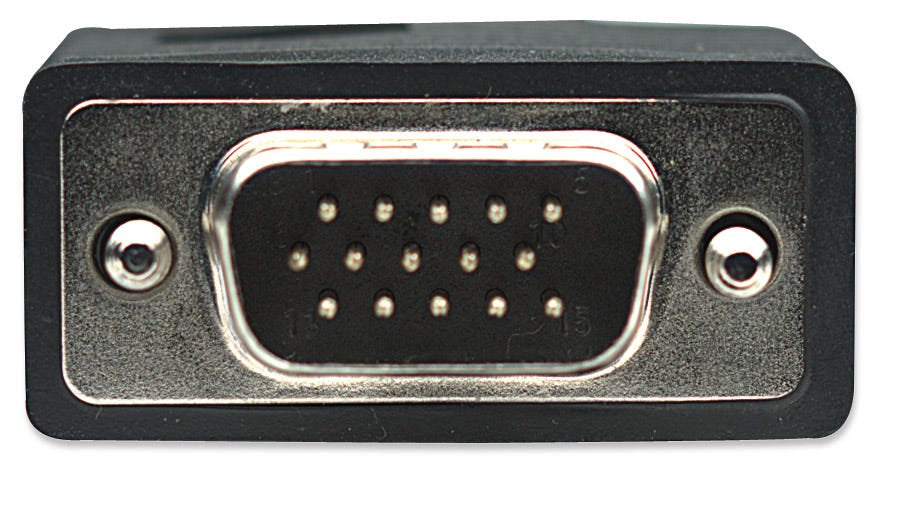 Manhattan VGA Monitor Cable (with Ferrite Cores), 1.8m, Black, Male to Male, HD15, Cable of higher SVGA Specification (fully compatible), Shielding with Ferrite Cores helps minimise EMI interference for improved video transmission, Lifetime Warranty