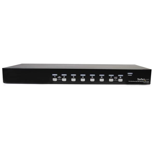 StarTech.com 8 Port Rackmount USB VGA KVM Switch w/ Audio (Audio Cables Included) - TAA