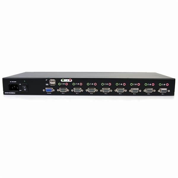StarTech.com 8 Port Rackmount USB VGA KVM Switch w/ Audio (Audio Cables Included) - TAA