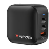 Verbatim Mini GaN Charger 70W 3 Port US plug with EU and UK adaptors
