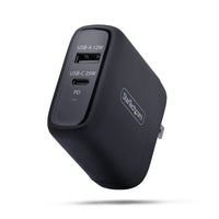 StarTech.com 37W USB-C & USB-A Wall Charger, Portable Charger with USB Power Delivery Fast Charging, 25W USB-C PD / 12W USB-A Output, Dual-Port USB-C/USB-A