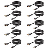 StarTech.com 6ft (1.8m) HDMI to DVI Cable, DVI-D to HDMI Display Cable (1920x1200p), 10 Pack, Black, 19 Pin HDMI to DVI-D Cable Adapter M/M, Digital Monitor Cable, DVI to HDMI Cord