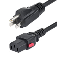 StarTech.com 10ft (3m) Computer Power Cord, NEMA 5-15P to Locking C13 AC Power Cable, 125V 10A, 18AWG, Replacement Computer/Monitor Power Cord, ETL Listed