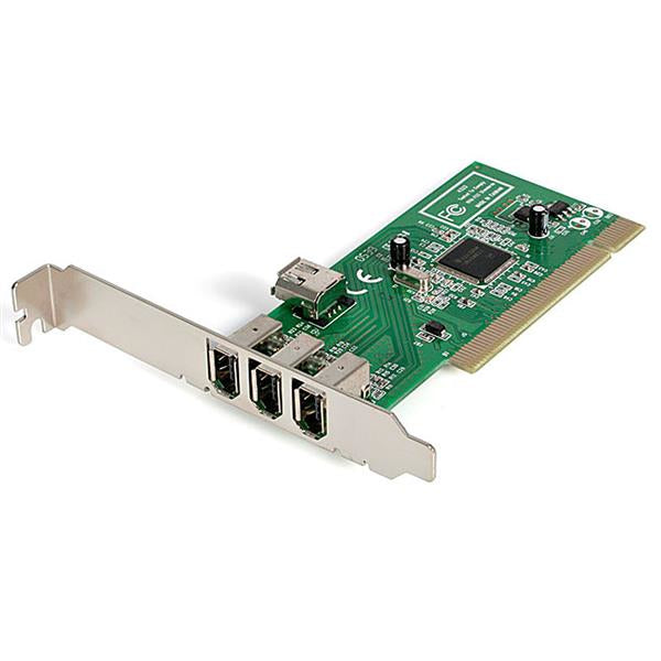 StarTech.com 4 port PCI 1394a FireWire Adapter Card - 3 External 1 Internal - TAA