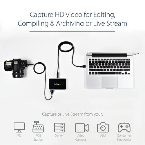 StarTech.com USB 3.0 Video Capture Device - HDMI / DVI / VGA / Component HD Video Recorder - 1080p 60fps - TAA
