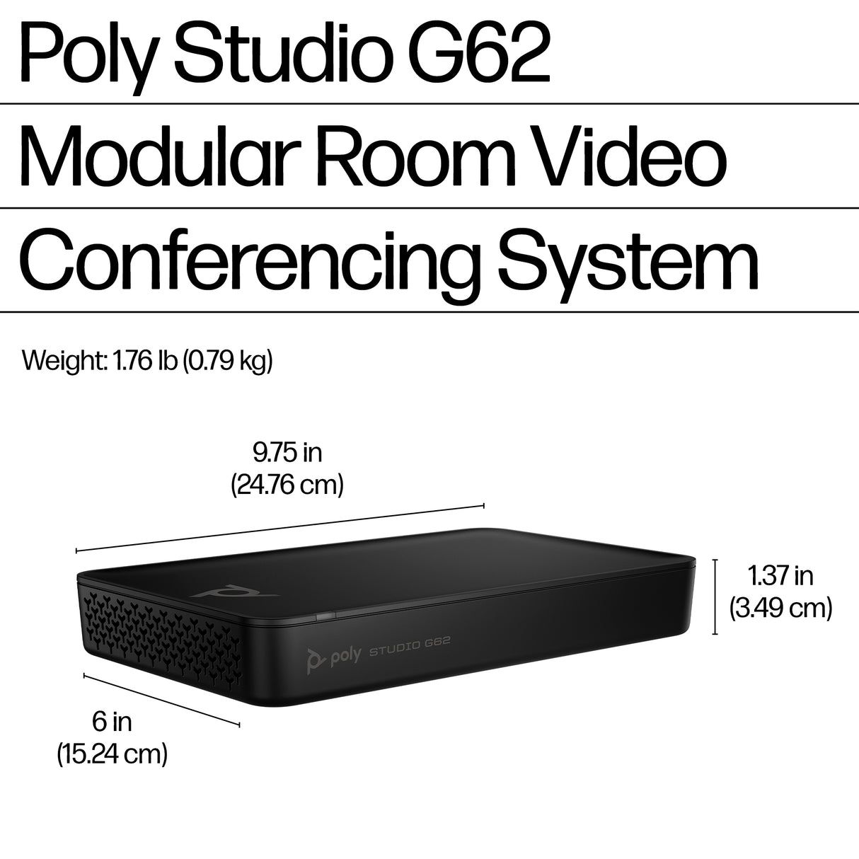 HP Poly Studio G62 Video Conferencing System With Mounting Plate Kit