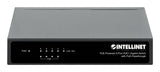 Intellinet 5-Port Gigabit Switch with PoE Passthrough, 4 x PSE PoE ports, 1 x PD PoE port, IEEE 802.3at/af Power-over-Ethernet (PoE+/PoE), IEEE 802.3az Energy Efficient Ethernet, Desktop