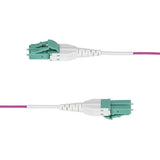 StarTech.com 15m (50ft) LC to LC (UPC) OM4 Multimode Fiber Optic Cable, Erika Violet, 50/125µm, 40G/100G, LOMMF/VCSEL, Uniboot Fiber Jumper Cord, OFNR Riser Rated