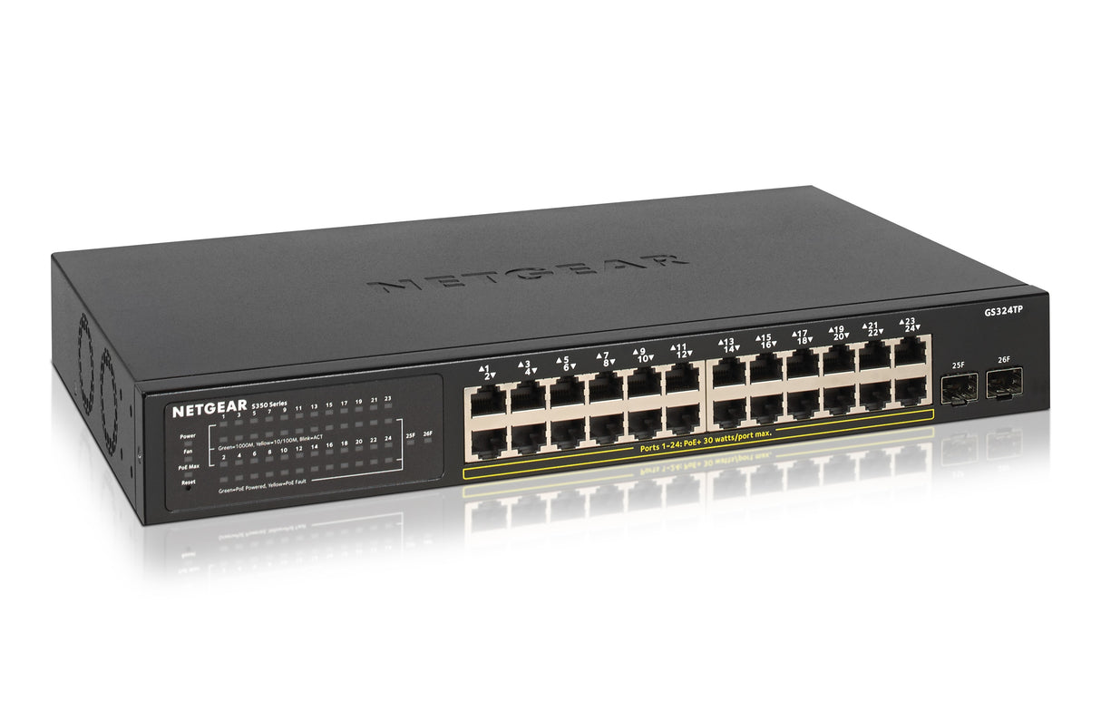 NETGEAR 26-Port PoE Gigabit Ethernet Smart Switch (GS324TP)