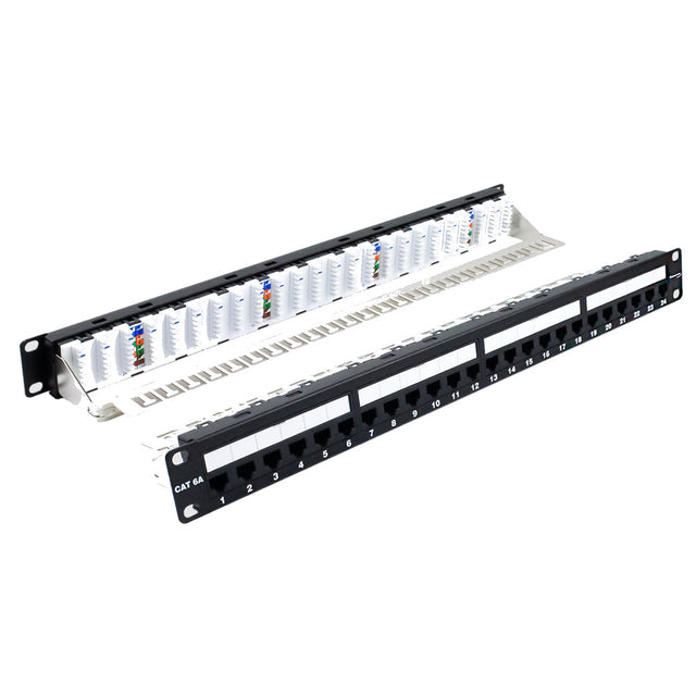 Wavenet Patch Panel C6A, 110-Type, 24 Port, 1U, T568A/B, W/Rear Cmgt Bar
