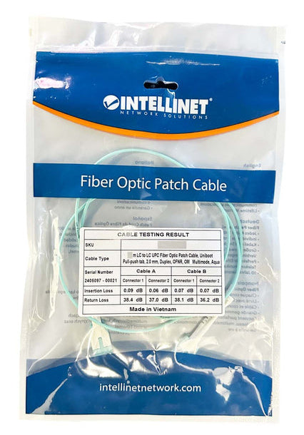 Intellinet 752534 InfiniBand/fibre optic cable 1 m LC MMF Aqua colour