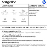 HP EliteBook 6 G1i AI PC Wolf Pro Security Edition Intel Core Ultra 7 265U Laptop 35.6 cm (14") Touchscreen WUXGA 16 GB DDR5-SDRAM 512 GB SSD Wi-Fi 7 (802.11be) Windows 11 Pro Silver