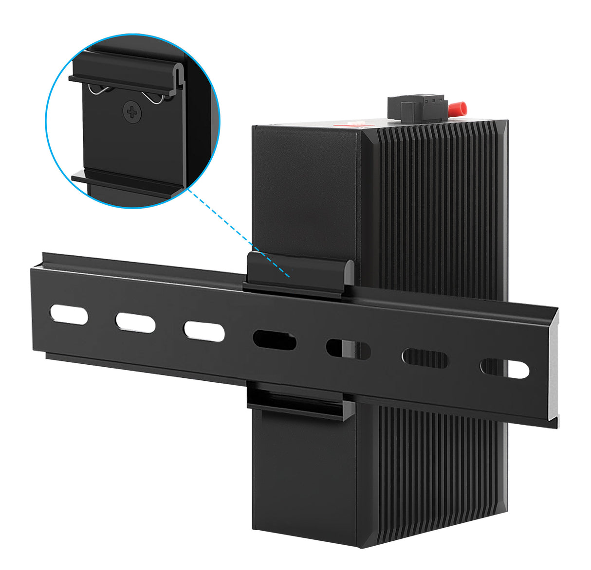 Intellinet Industrial Gigabit Media Converter 10/100/1000Base-TX to 1000Base-LX (SC) Single-mode, 20 km (12.4 mi.), IP40-rated Metal Housing, DIN-Rail Mount