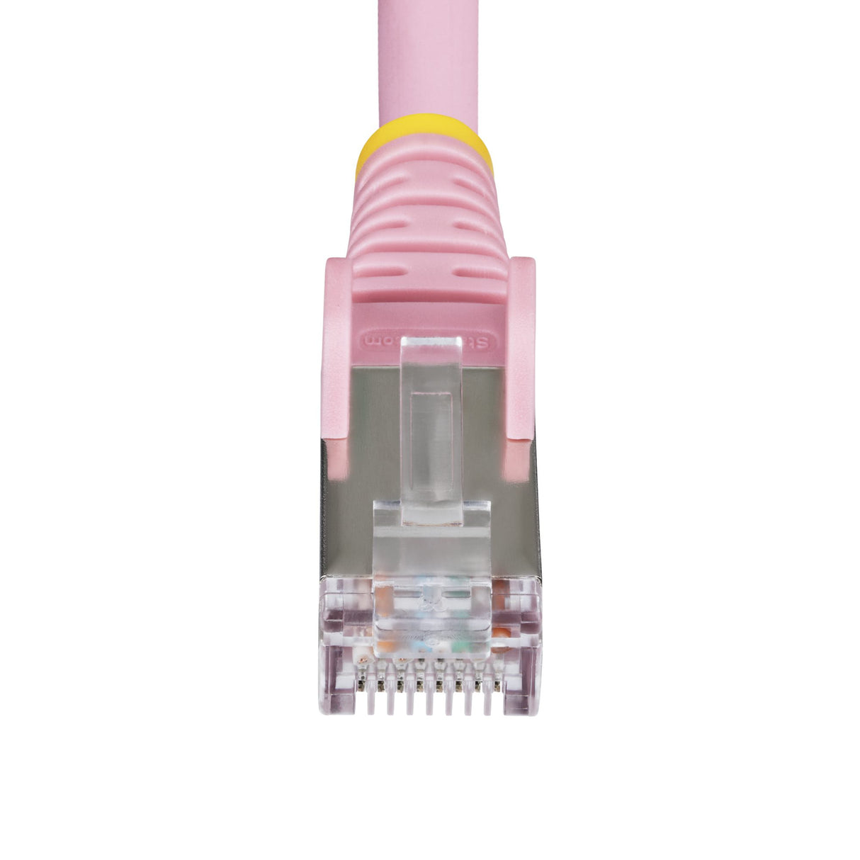 StarTech.com 6in Pink CAT6a Ethernet Cable, Snagless RJ45, 10GbE, 100W PoE++, S/FTP, LSZH, 27AWG Pure Bare Copper Wire, 500MHz, Shielded Network Patch Cord w/Strain Reliefs, Individually Tested/ETL Verified