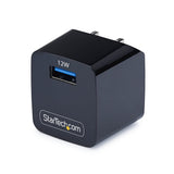 StarTech.com 12W One-Port USB-A Wall Charger, 1x USB-A, iPhone Pro/17/16, iPad, Samsung Galaxy, Portable USB Charger, USB Type A Wall Charger, Black