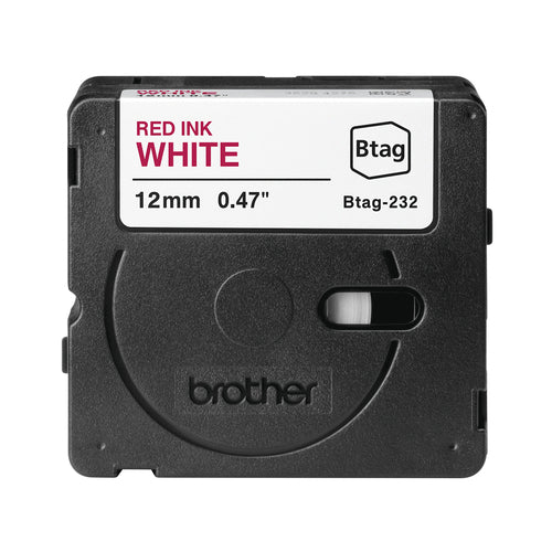 Brother BTAG-232 label-making tape Red on white