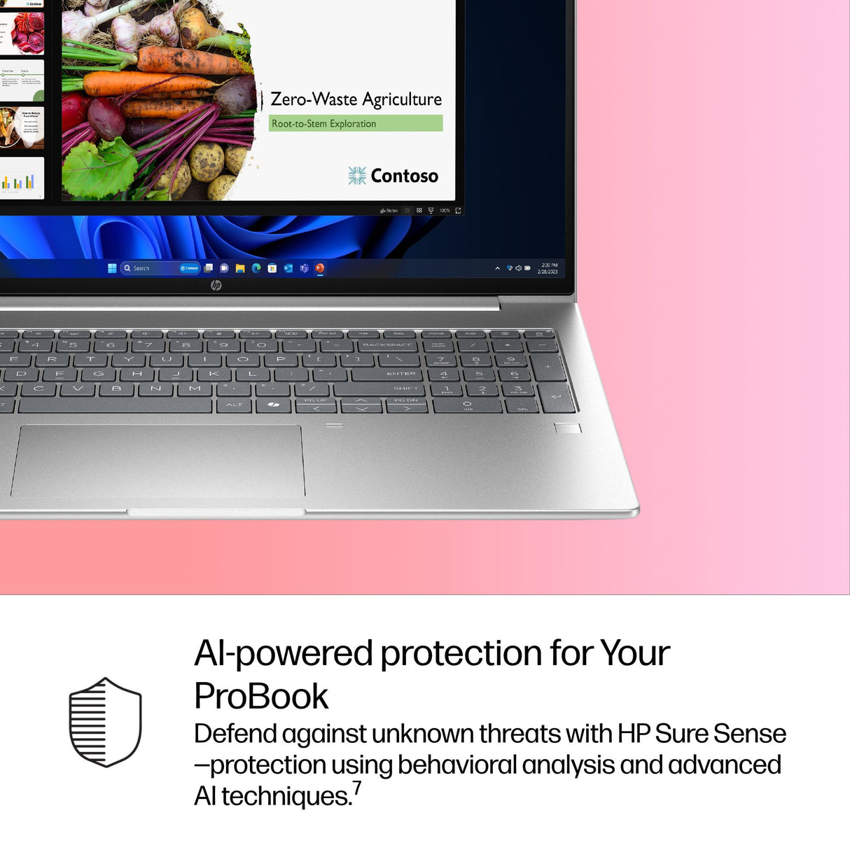 HP ProBook 4 G1i AI PC Wolf Pro Security Edition Intel Core Ultra 5 225U Laptop 40.6 cm (16") WUXGA 16 GB DDR5-SDRAM 512 GB SSD Wi-Fi 6E (802.11ax) Windows 11 Pro Silver