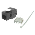 Keystone Jack Cat6 180 Degree UTP TooLess  - Black 50pk