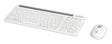 Manhattan Both Devices Support Bluetooth® 5.0 and 2.4 GHz Wireless, One Single USB-A Nano Receiver for Both, Sleek Wireless Keyboard with 12 Multimedia/Function Keys, Ambidextrous Optical Mouse with Three Buttons and Scroll Wheel, 1200 dpi, White