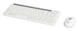 Manhattan Both Devices Support Bluetooth® 5.0 and 2.4 GHz Wireless, One Single USB-A Nano Receiver for Both, Sleek Wireless Keyboard with 12 Multimedia/Function Keys, Ambidextrous Optical Mouse with Three Buttons and Scroll Wheel, 1200 dpi, White
