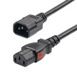 StarTech.com 4ft (1.2m) Power Extension Cord, PDU Style C14 to Locking C13, PDU Power Cord, 10A 250V, 18AWG, Power Extension Cable, TAA Compliant, UL Listed