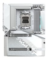 GIGABYTE X870 AORUS STEALTH ICE Motherboard - Supports AMD Ryzen 9000 CPUs, 16+2+2 Phases Digital VRM, up to 8200Hz DDR5 (OC), 2xPCIe 5.0 + 2xPCIe 4.0, Wi-Fi 7, 5 GbE LAN, USB 4