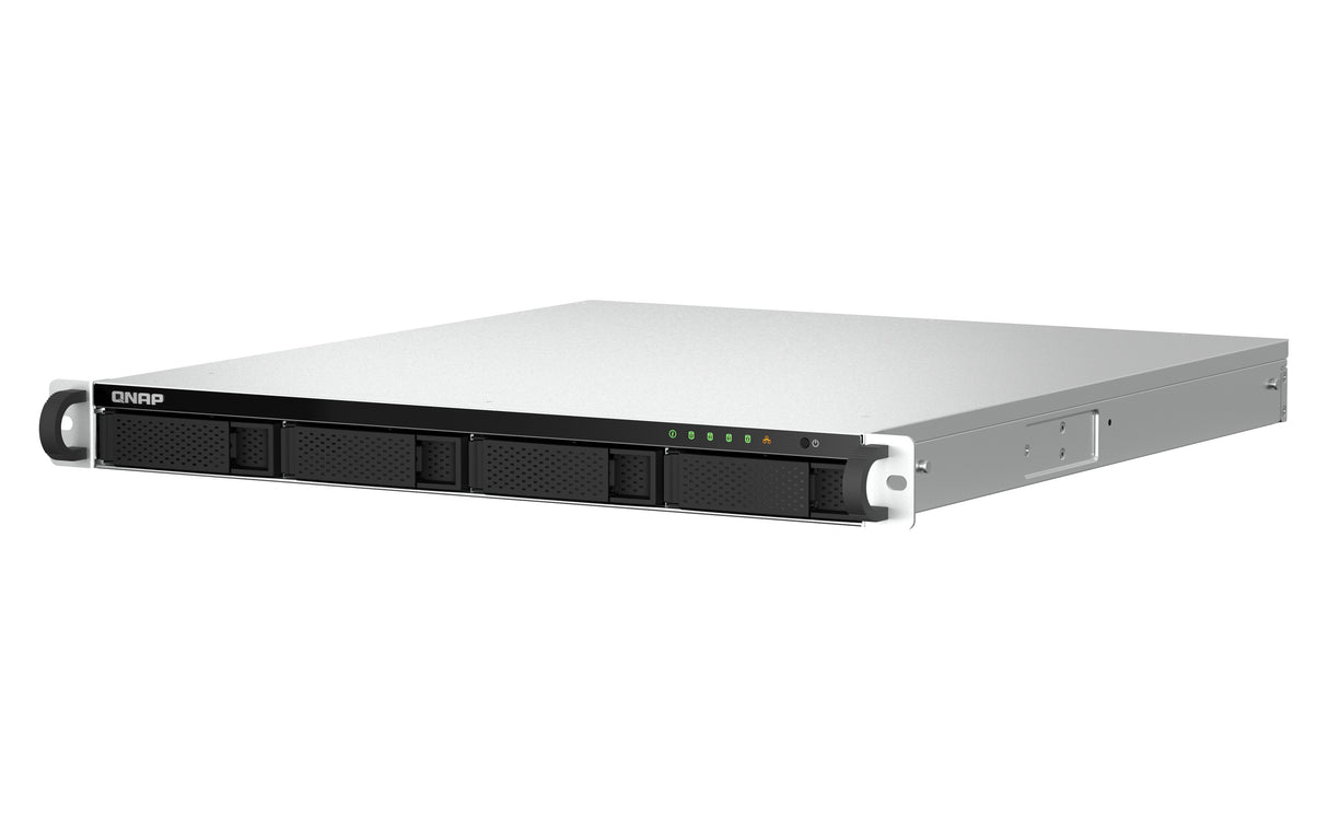 QNAP TS-464U NAS Rack (1U) Intel® Celeron® N5095 8 GB DDR4 0 TB QNAP Turbo System Aluminium, Black
