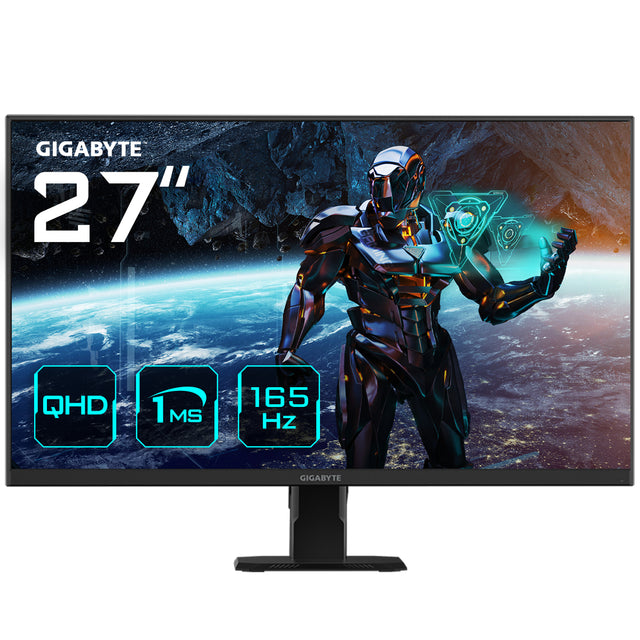GIGABYTE GS27Q 27" QHD Gaming Monitor - 2560 x 1440, 165Hz, 1ms, 300 cd/m², FreeSync Premium, HDR Ready, HDMI 2.0, DisplayPort 1.4
