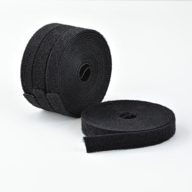 StarTech.com 4-pack 15ft (4.6m) Hook and Loop Roll, 0.5in Wide, Black, Cut-to-Size Reusable Cable Ties, Fastener Tape, Adjustable Fabric Wraps, Bulk Roll