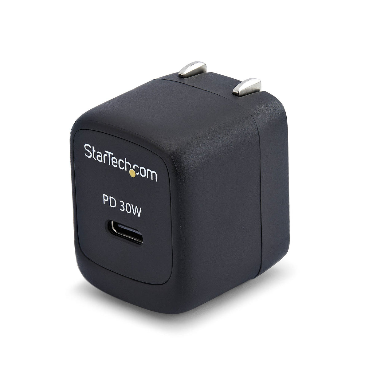 StarTech.com 30W USB‑C Wall Charger, Portable GaN Charger with USB Power Delivery Fast Charging, GaN 5V/9V/15/20V PD, USB-C Charger, Black