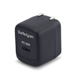 StarTech.com 30W USB‑C Wall Charger, Portable GaN Charger with USB Power Delivery Fast Charging, GaN 5V/9V/15/20V PD, USB-C Charger, Black