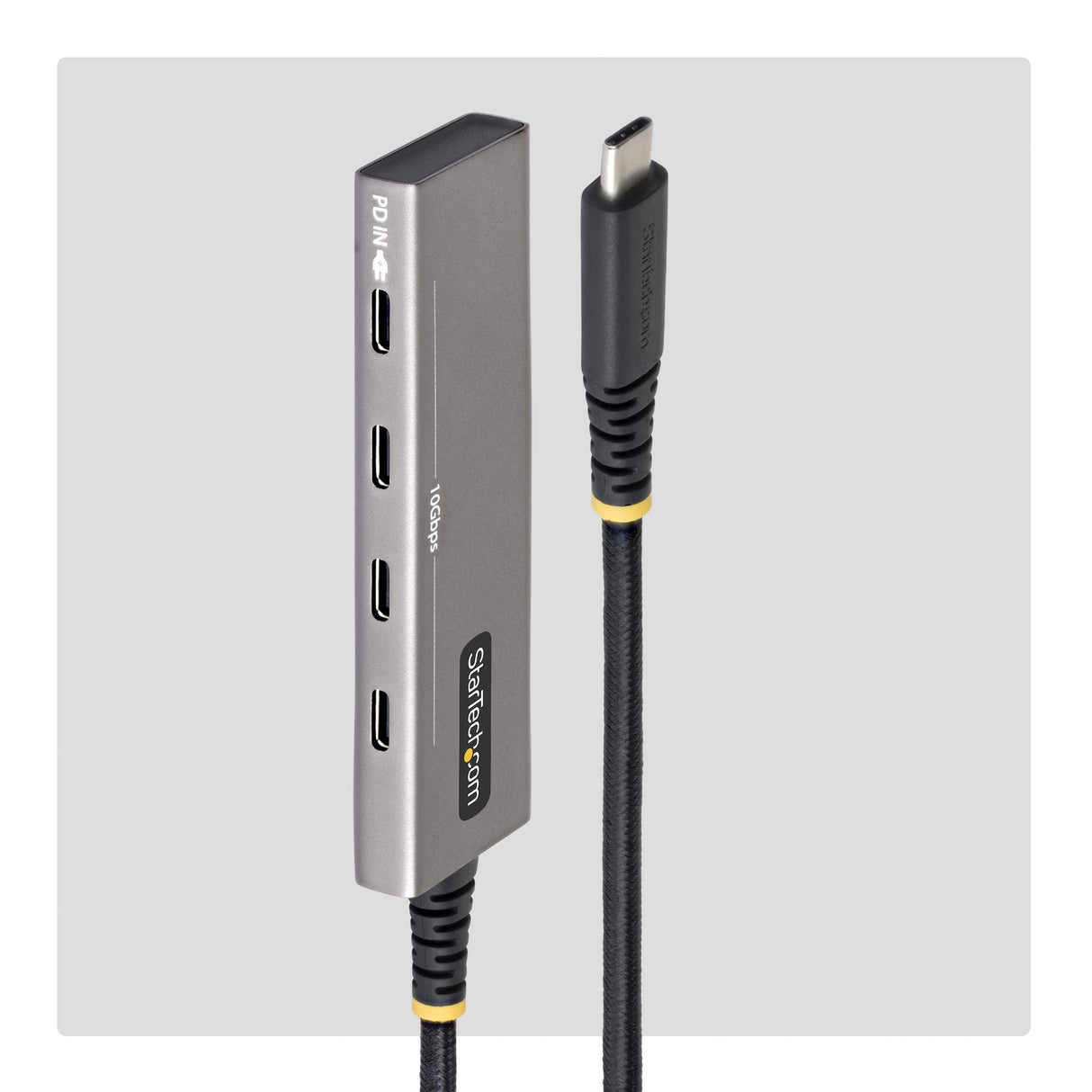 StarTech.com 4-Port USB-C Hub, 10Gbps, 100W PD Charging, 4x USB-C Ports, Overcurrent Protection, PCR Aluminum, For MacBook / Dell / ThinkPad / HP / iPad / Tablet
