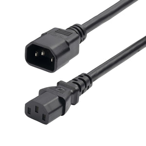StarTech.com 6ft (1.8m) Power Extension Cord, C14 to C13 PDU Power Cord, 13A 250V, 16AWG, Black Extension Cable, AC Power Cable for PDU/Power Supply, TAA Compliant, UL Listed