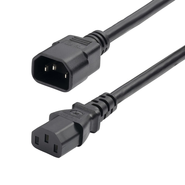 StarTech.com 6ft (1.8m) Power Extension Cord, C14 to C13 PDU Power Cord, 13A 250V, 16AWG, Black Extension Cable, AC Power Cable for PDU/Power Supply, TAA Compliant, UL Listed