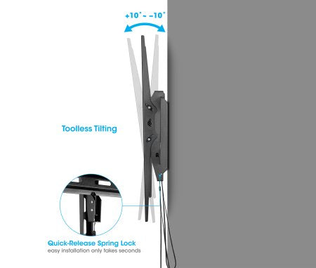 Manhattan Wall Mount for TV & Monitors (Tilt), For screens: 60" to 120", VESA compatibility: all between 50x50mm to 900x600mm - check the dimensions of the four mounting holes on back of screen to ensure it fits, Max 120kg, Black, LFD, Bracket