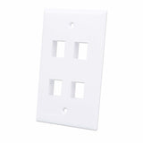 Intellinet 4-Outlet Keystone Wall Plate, White