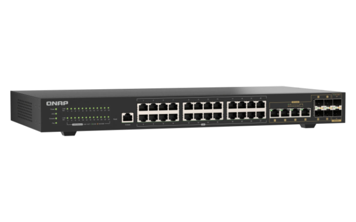 QNAP QSW-M2130-4C2S24T network switch Managed L2 2.5G Ethernet (100/1000/2500) 1U Black