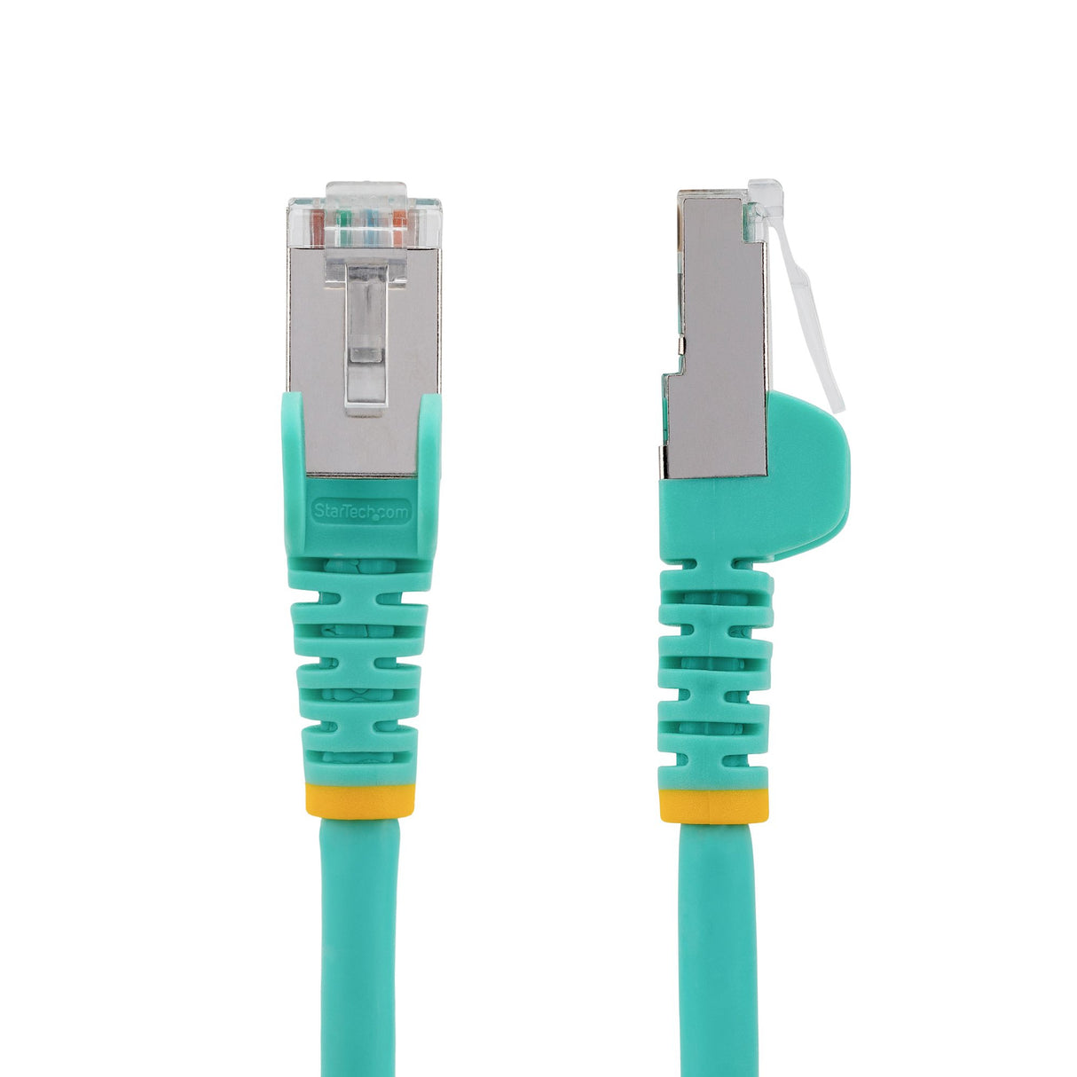 StarTech.com 6in CAT6a Ethernet Cable - Aqua - Low Smoke Zero Halogen (LSZH) - 10GbE 500MHz 100W PoE++ Snagless RJ-45 w/Strain Reliefs S/FTP Network Patch Cord